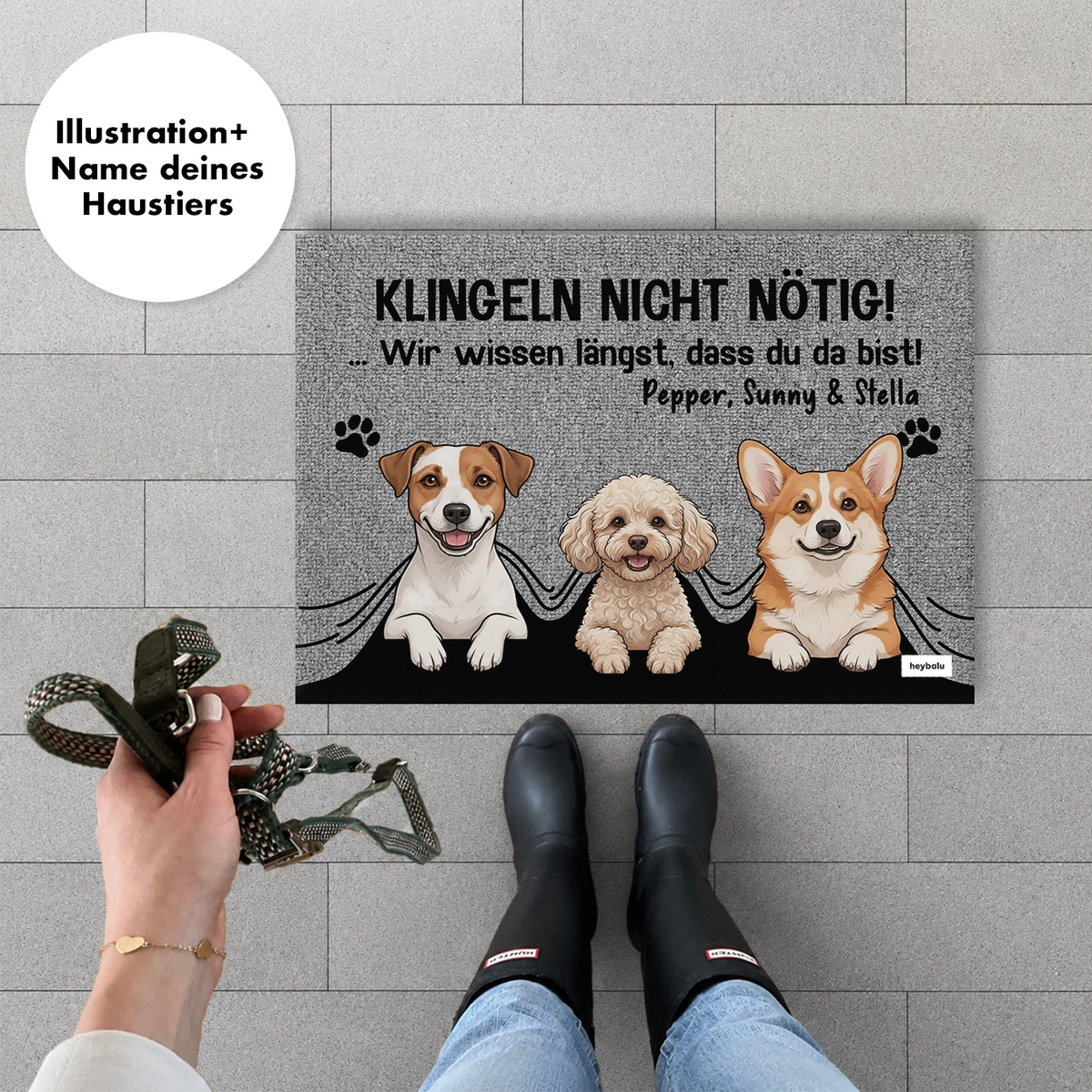 Personalisierte Fußmatte "Klingeln nicht nötig"