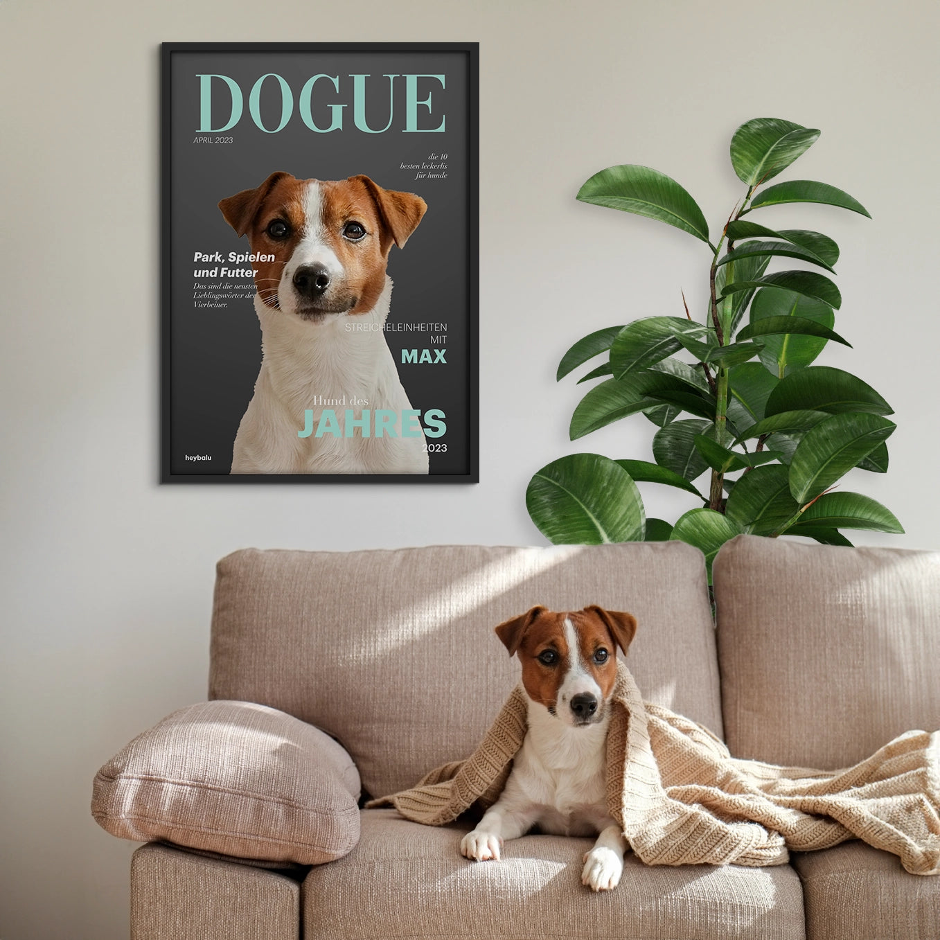 Personalisiertes Poster Hundemagazin "DOGUE" Hey Balu