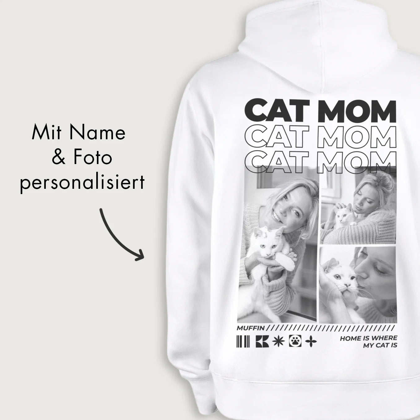 Personalisierter Hoodie "Cat Mom"