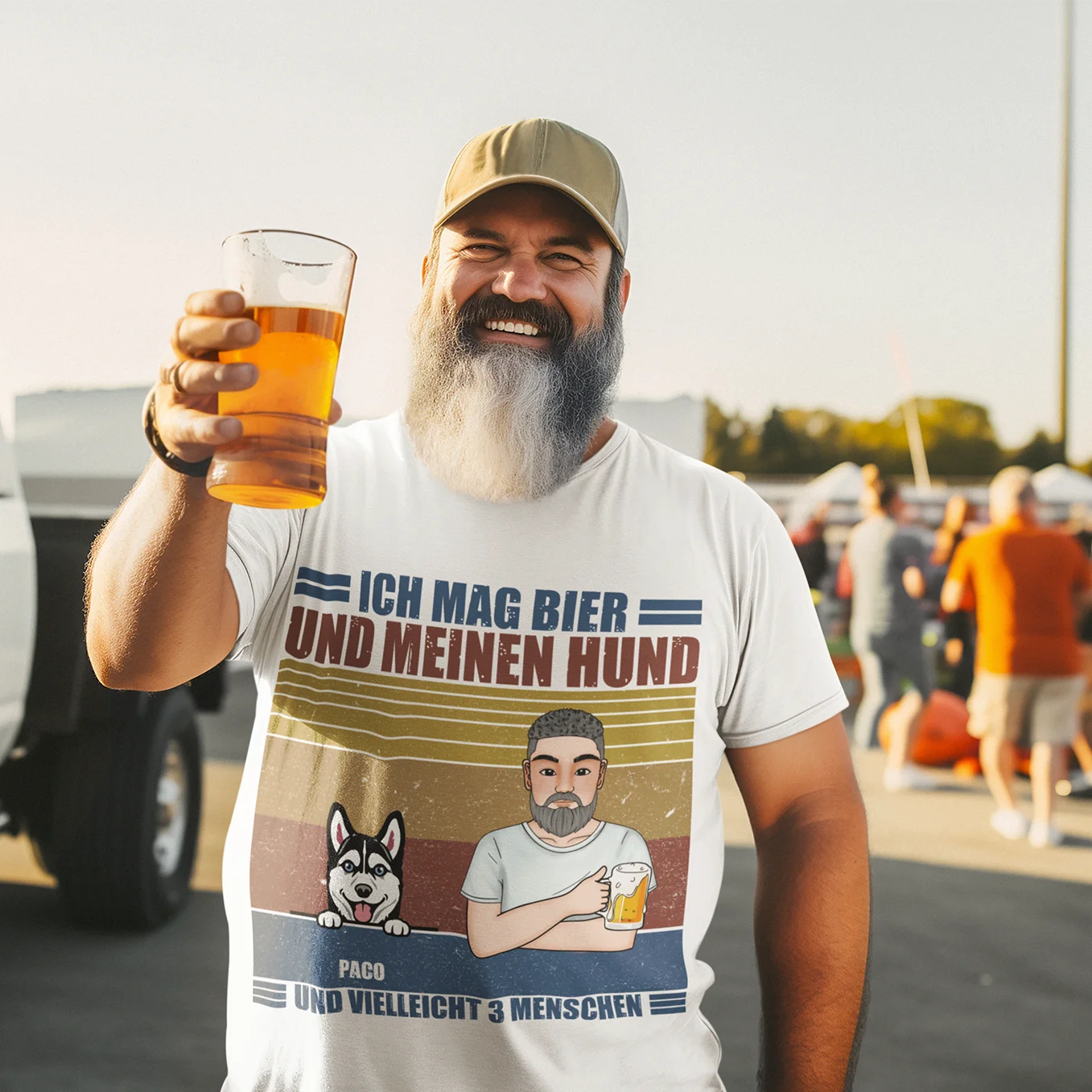 Personalisiertes T-Shirt "Ich mag Bier und meine Haustiere"
