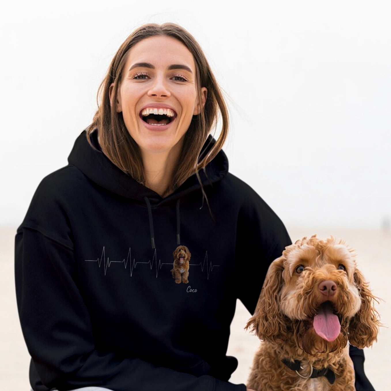 Personalisierter Hoodie ''Herzschlag Haustier''