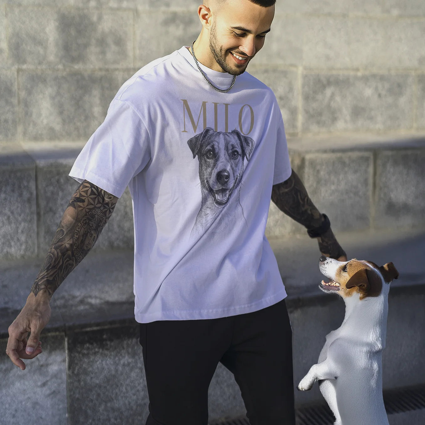 Personalisiertes Oversized T-Shirt Haustier "Retro"