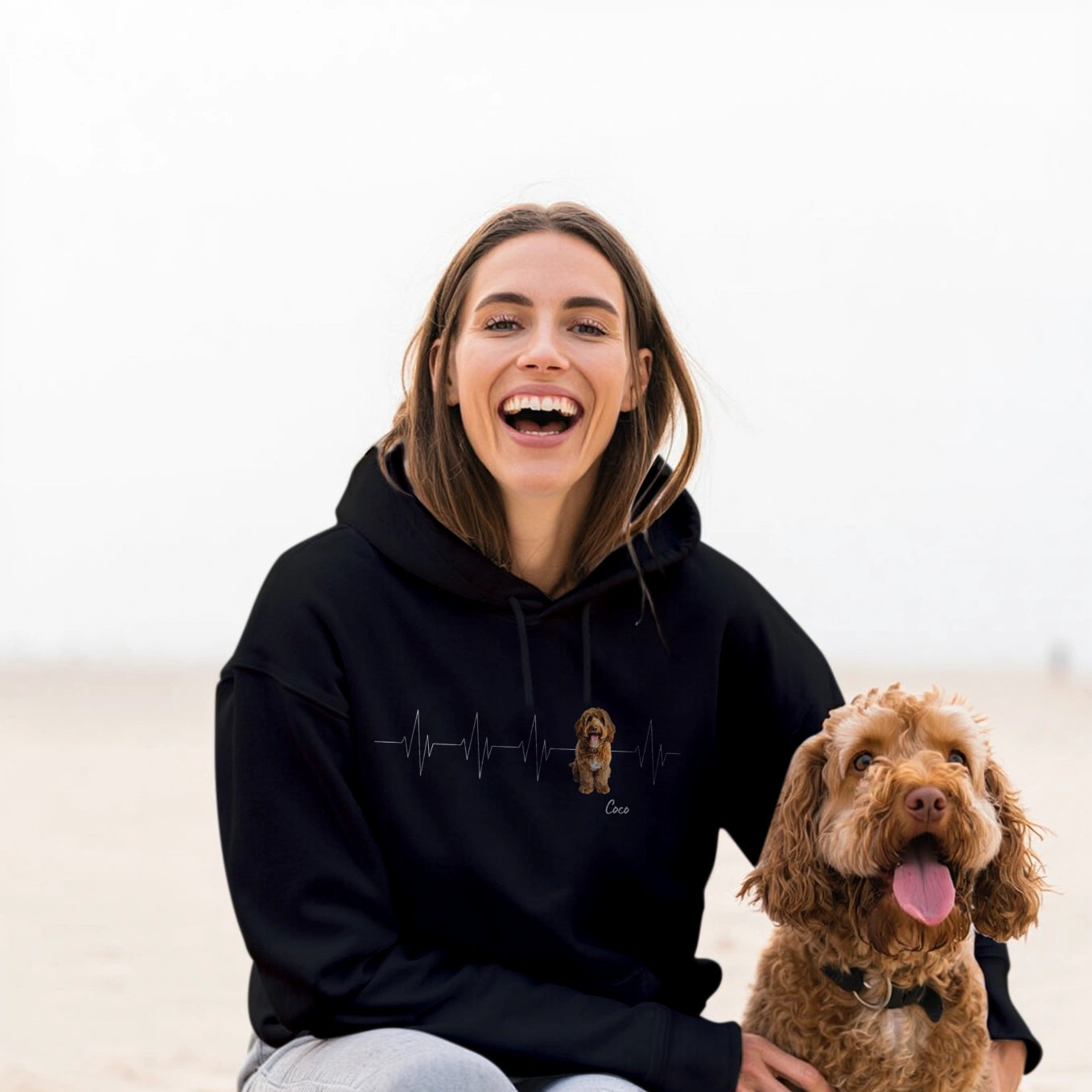 Personalisierter Hoodie ''Herzschlag Haustier''
