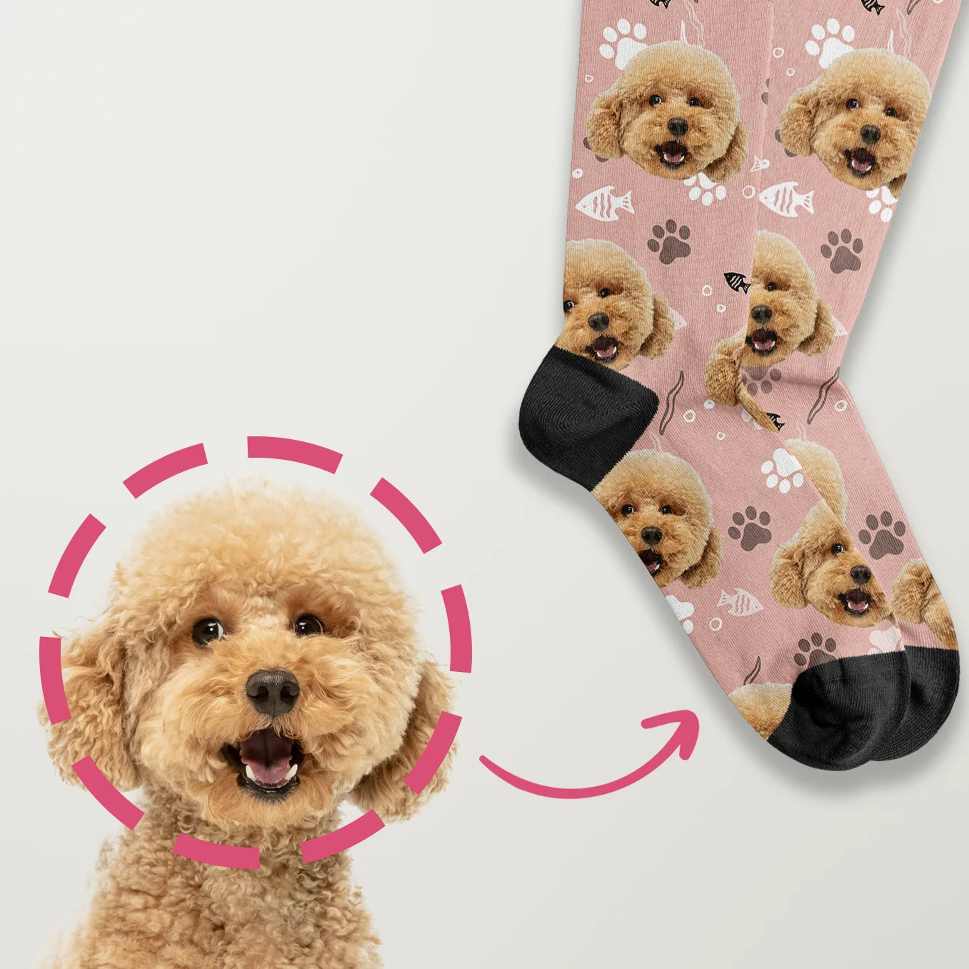 Personalisierte Socken mit deinem Haustierfoto