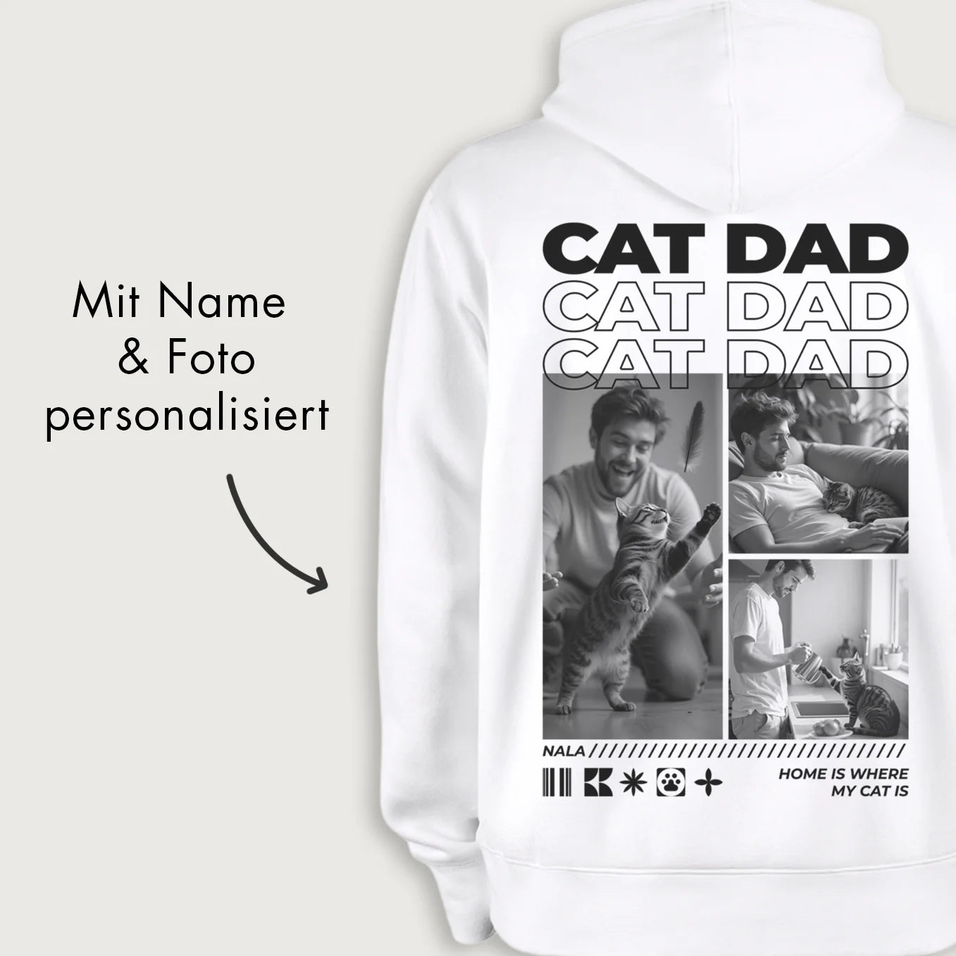 Personalisierter Hoodie "Cat Dad"