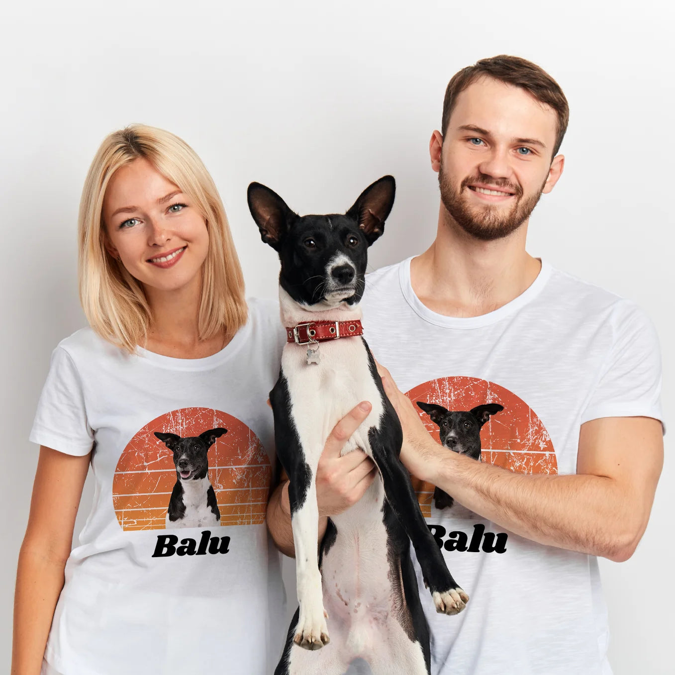 Personalisiertes Retro T-Shirt "Foto von deinem Hund" Hey Balu