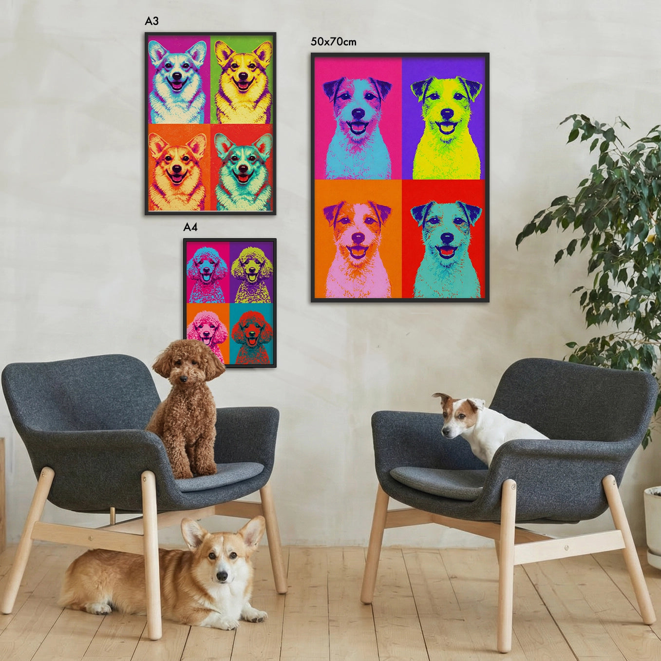 Personalisiertes Poster "Hund als Pop Art"