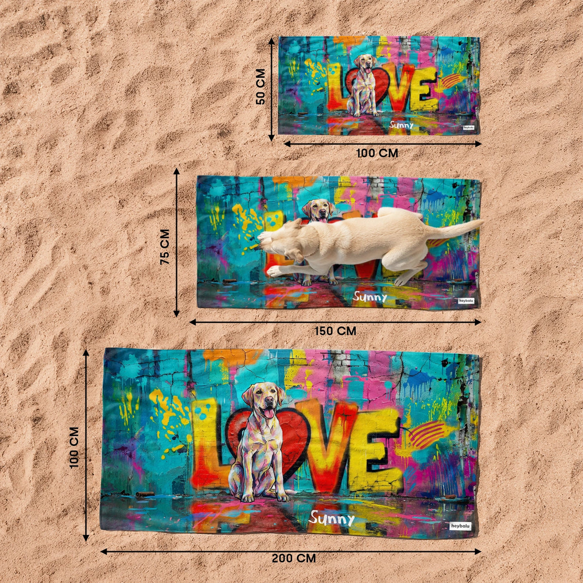 Personalisiertes Badetuch "Love" – personalisiertes Geschenk – Ansicht 8