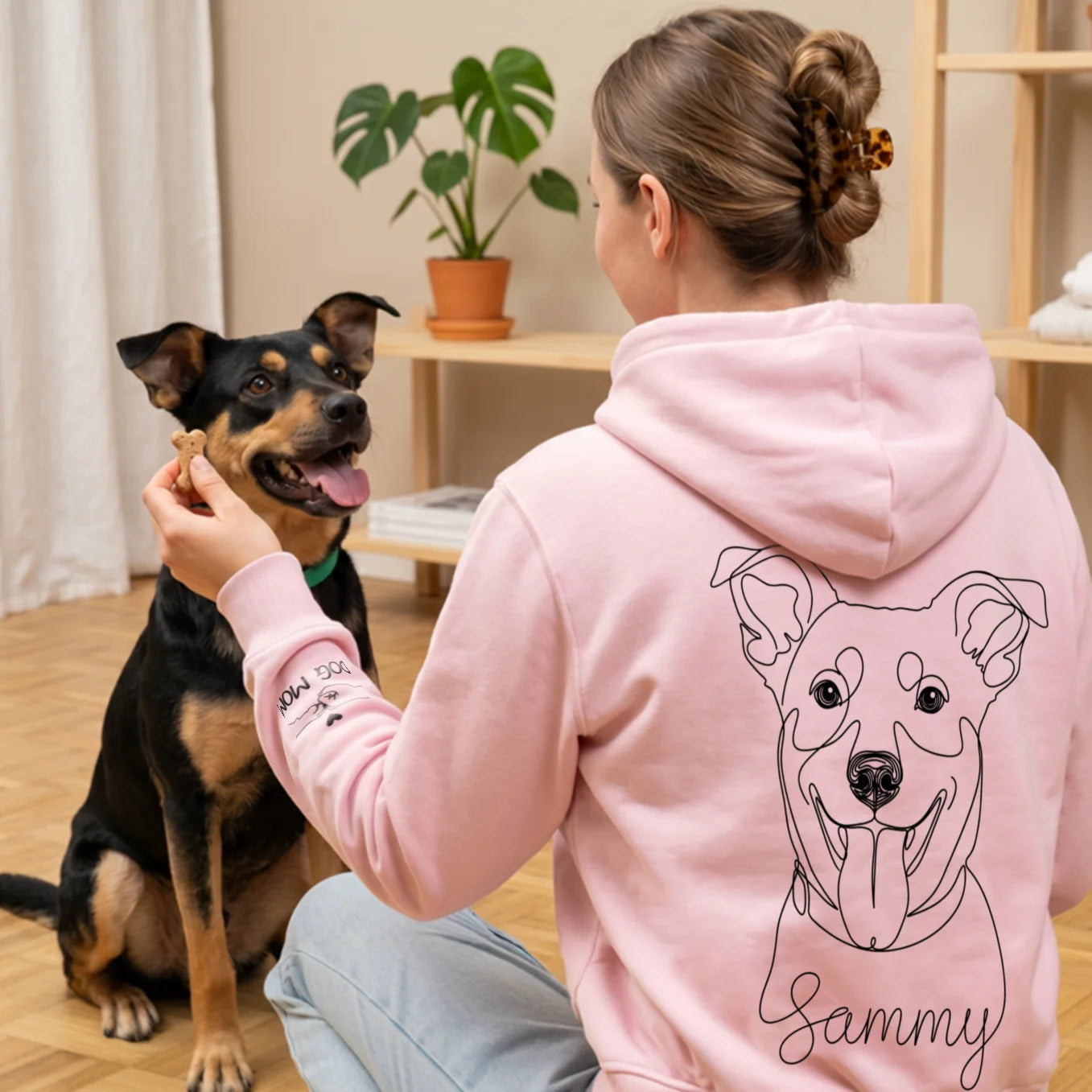 Personalisierter Hoodie "Dog Mama" mit Ärmeldruck