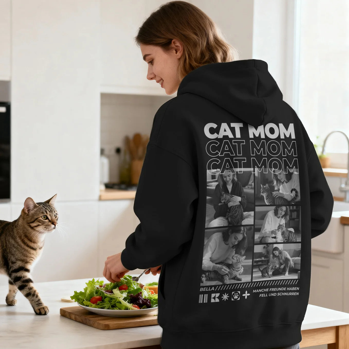 Personalisierter Hoodie "Cat Mom"