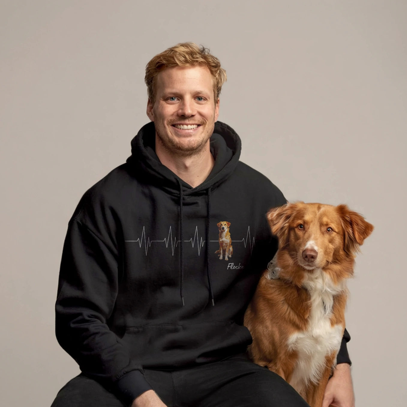 Personalisierter Hoodie ''Herzschlag Haustier''