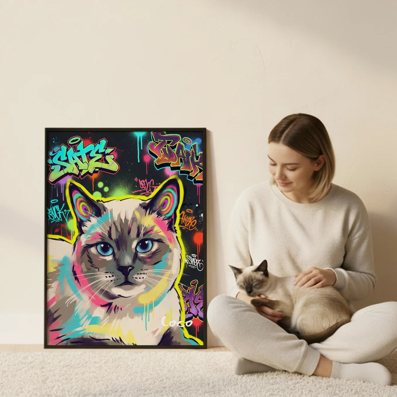 Personalisiertes Poster Katze "Graffiti"