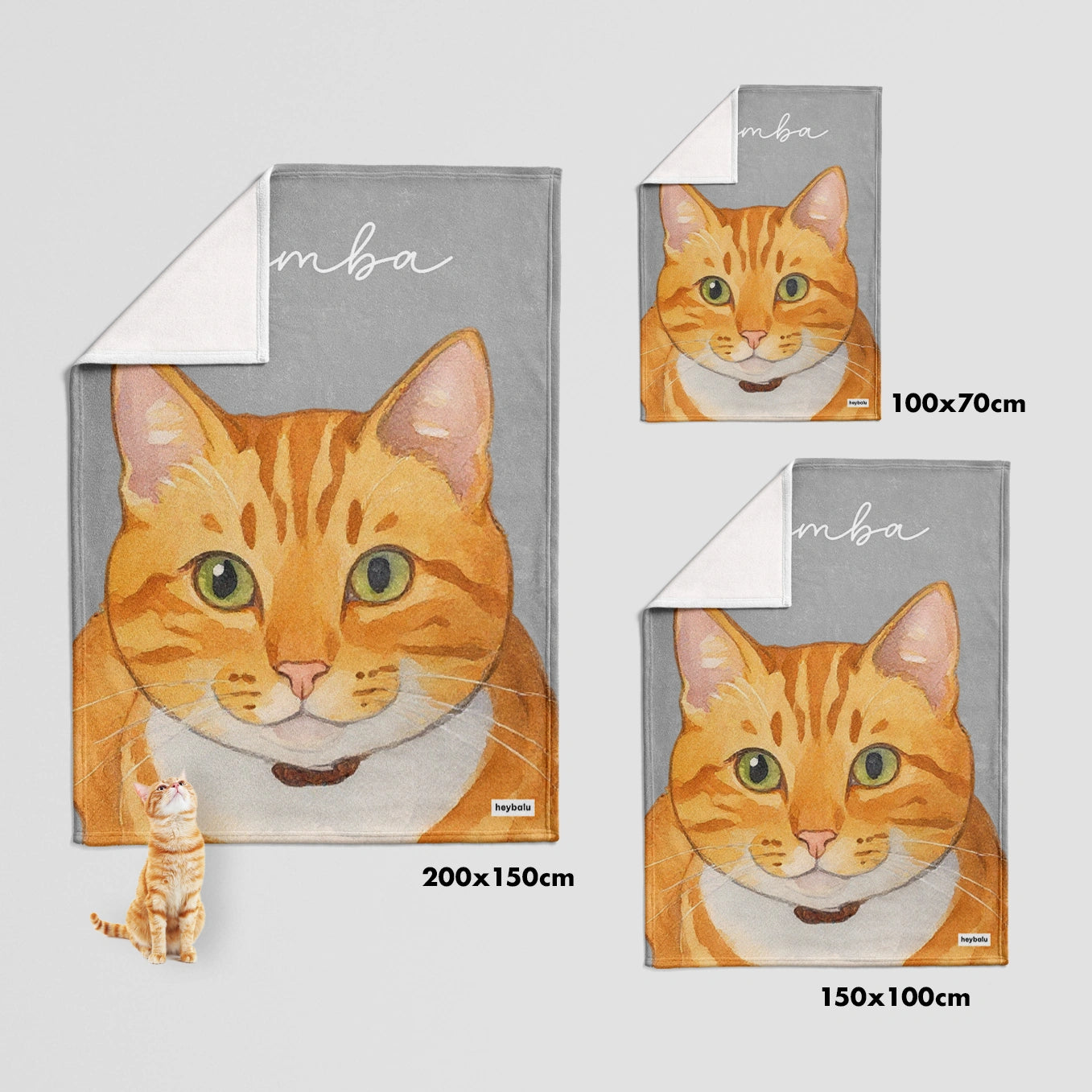 Personalisierte Decke Katze "Portrait"