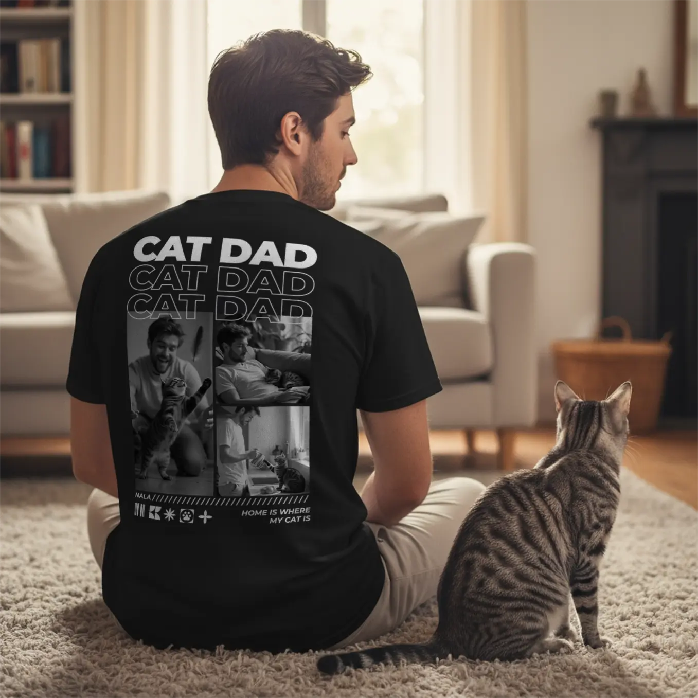 Personalisiertes Oversized T-Shirt "Cat Dad"