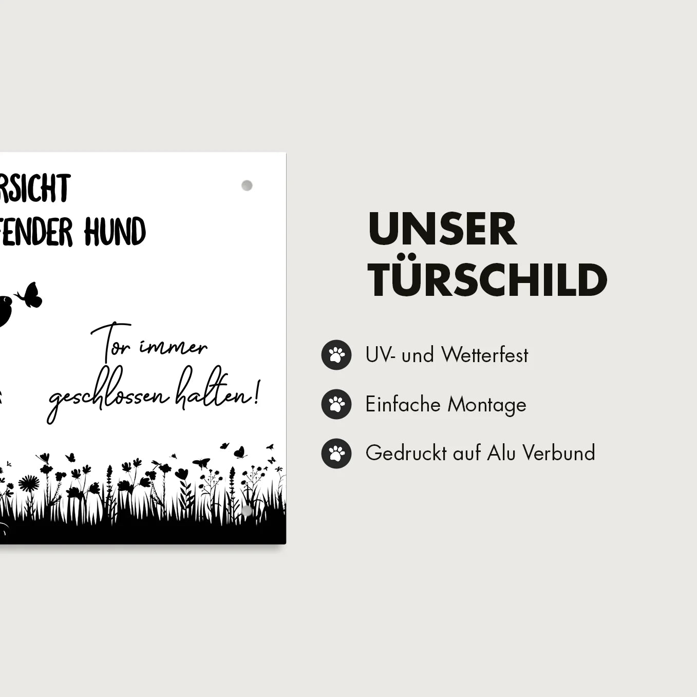 Perosnalisiertes Türschild "Freilaufender Hund"