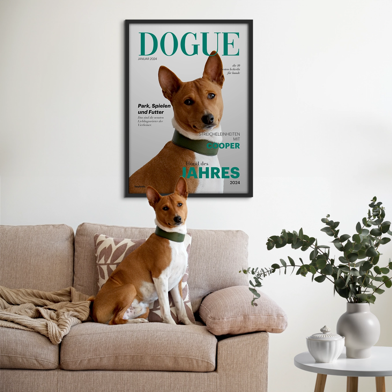 Personalisiertes Poster Hundemagazin "DOGUE" Hey Balu