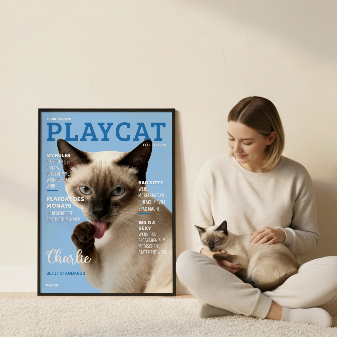 Personalisiertes Poster Katzenmagazin "Playcat"