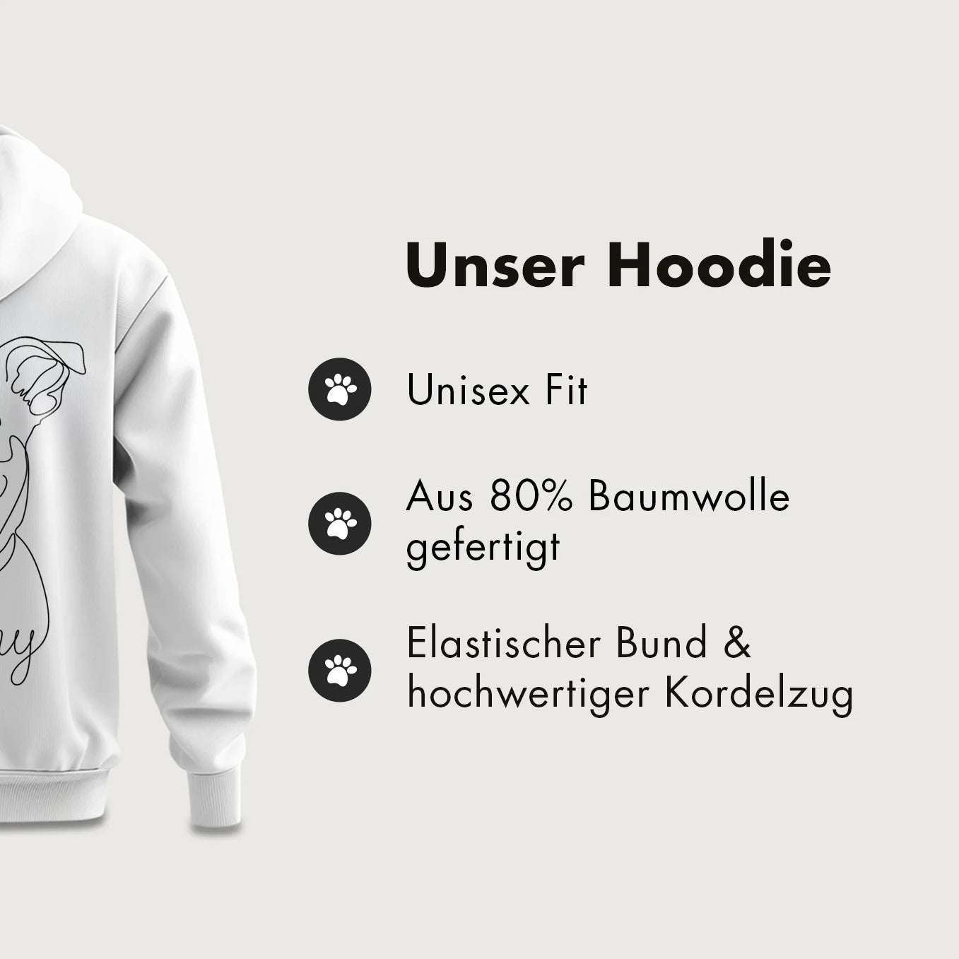Personalisierter Hoodie "Dog Dad" (mit Ärmeldruck)