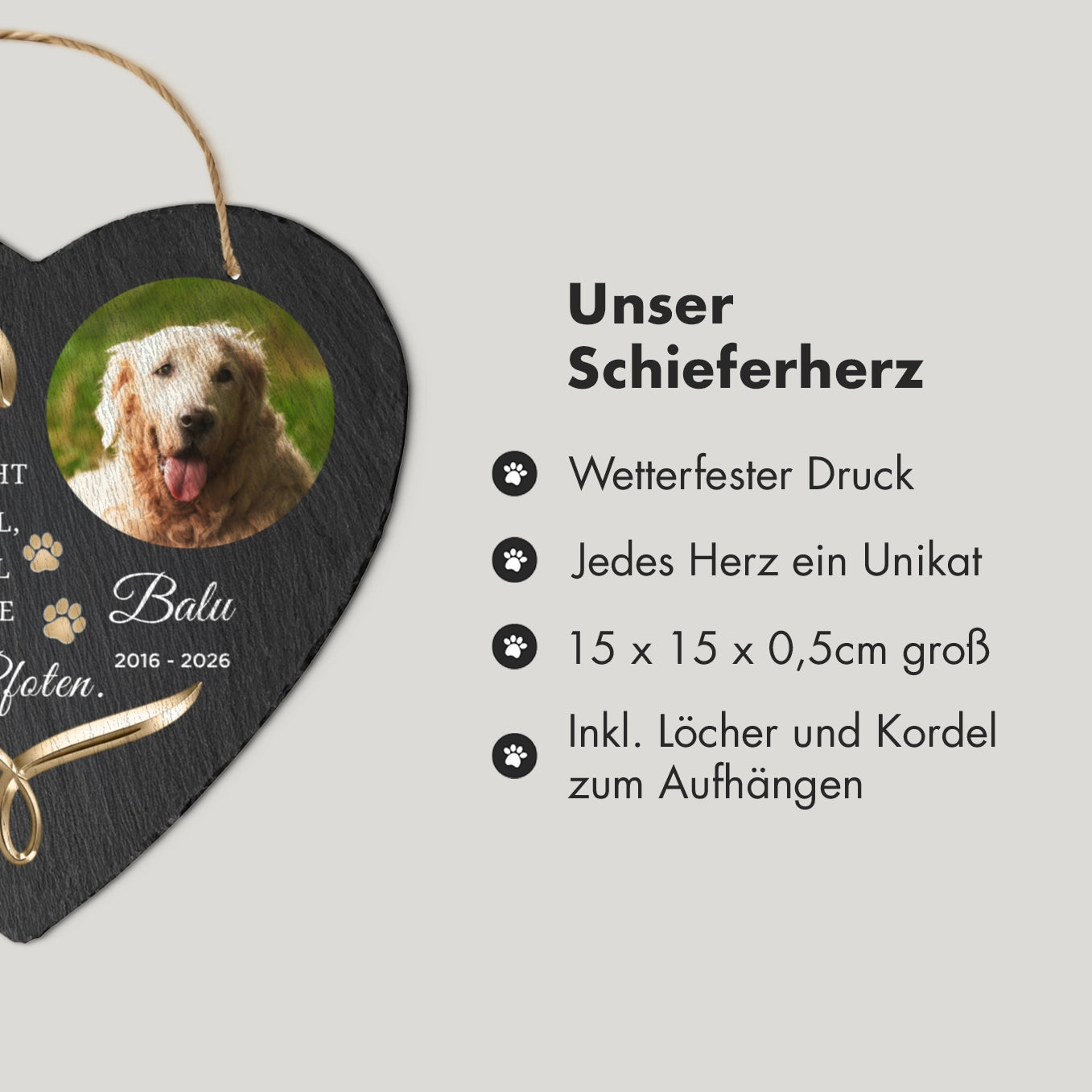 Personalisierte Schieferplatte Herz "Engel"