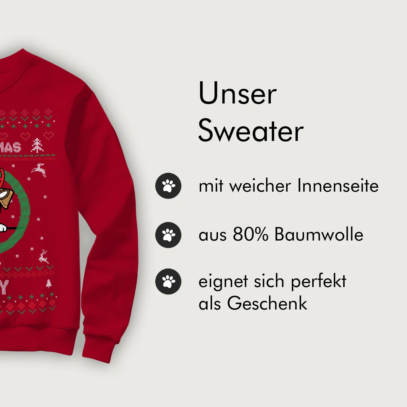 Christmas Sweater mit deinem Hund im Cartoon-Stil heybalu