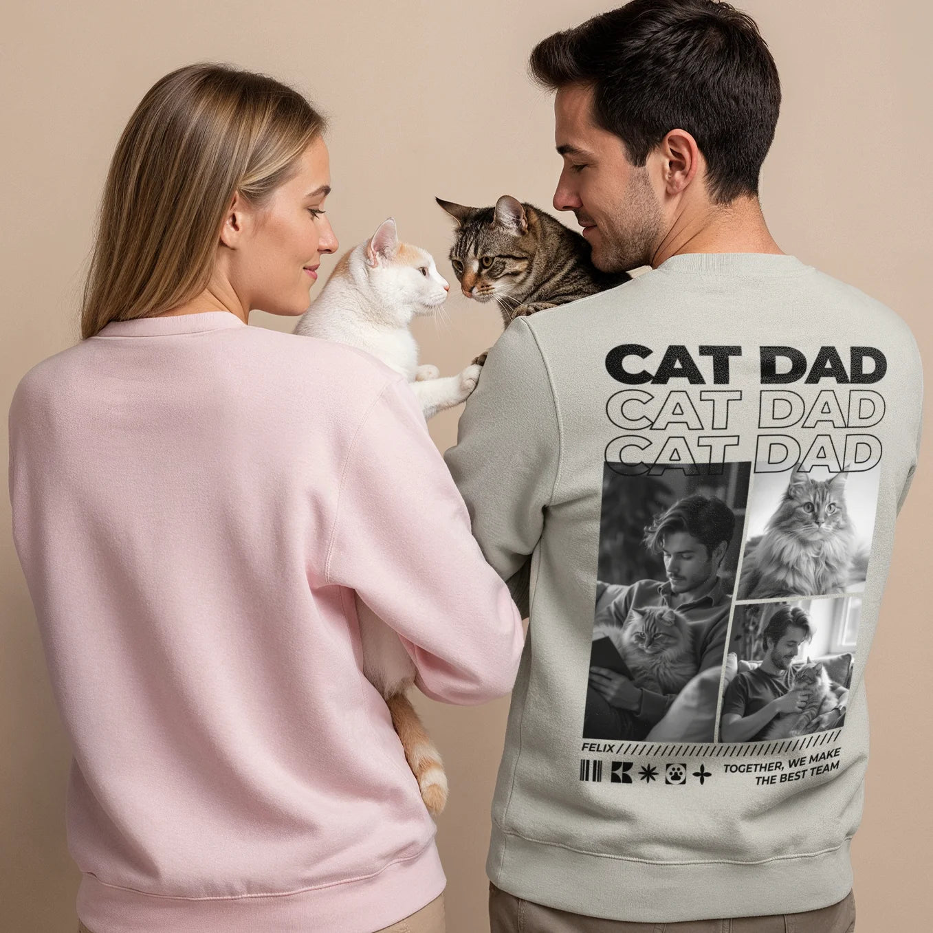 Personalisierter Sweater "Cat Dad"