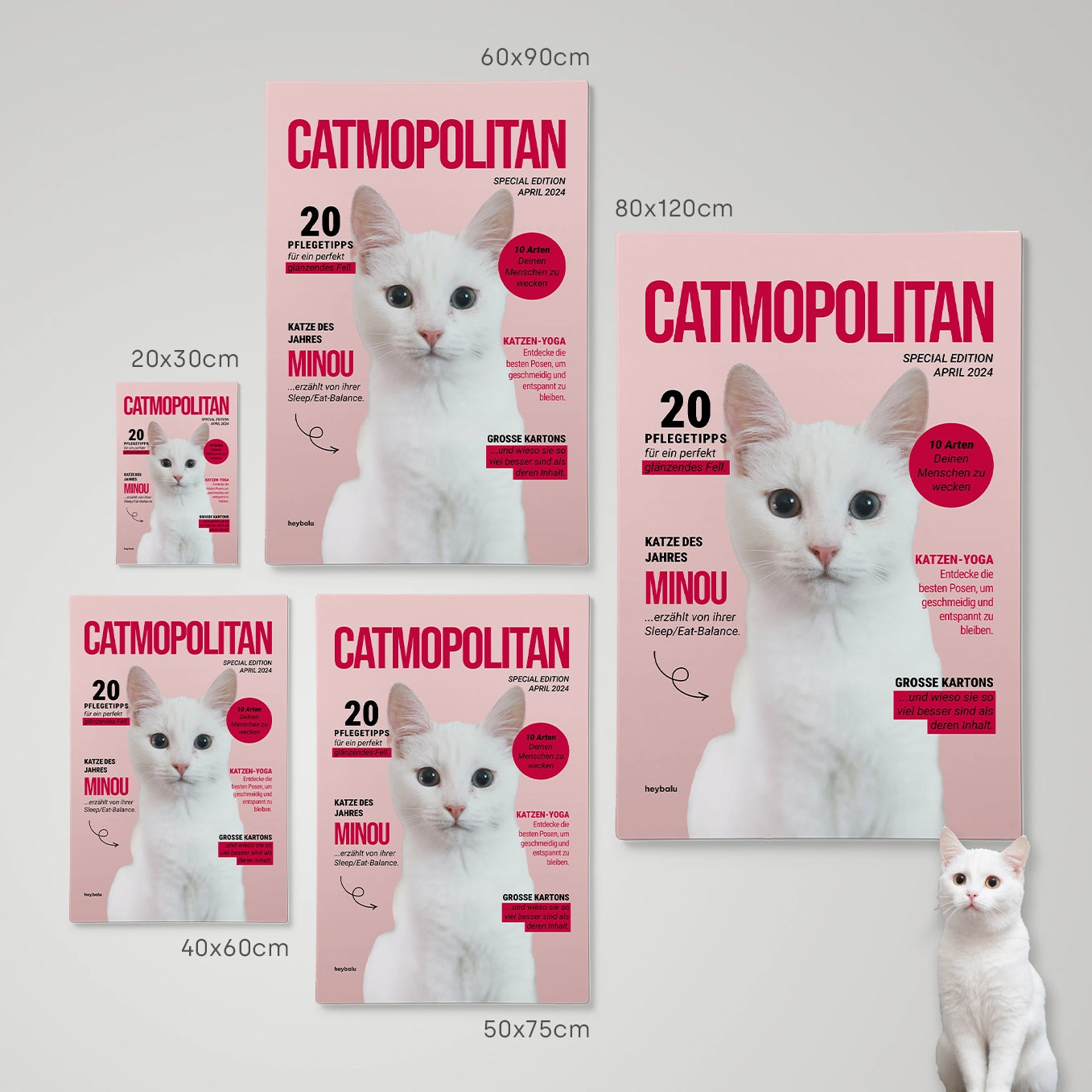 Personalisierte Leinwand Katzenmagazin "Catmopolitan"