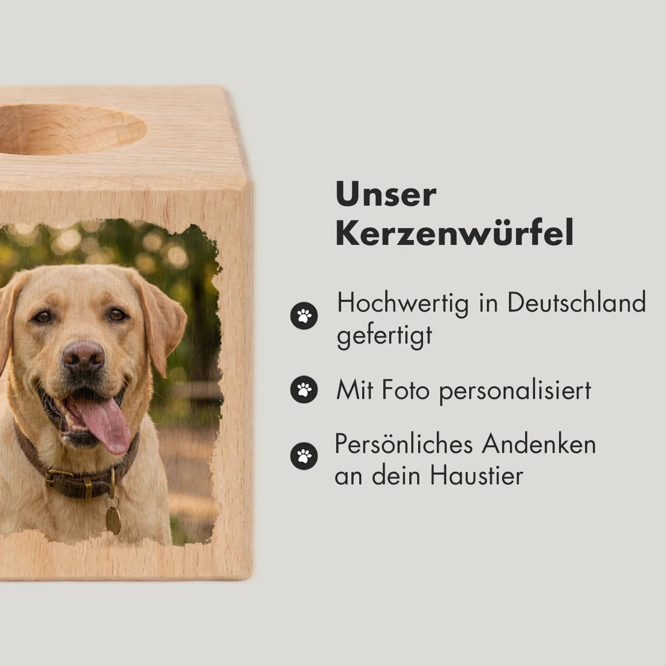 Personalisierter Kerzenwürfel Dein Foto