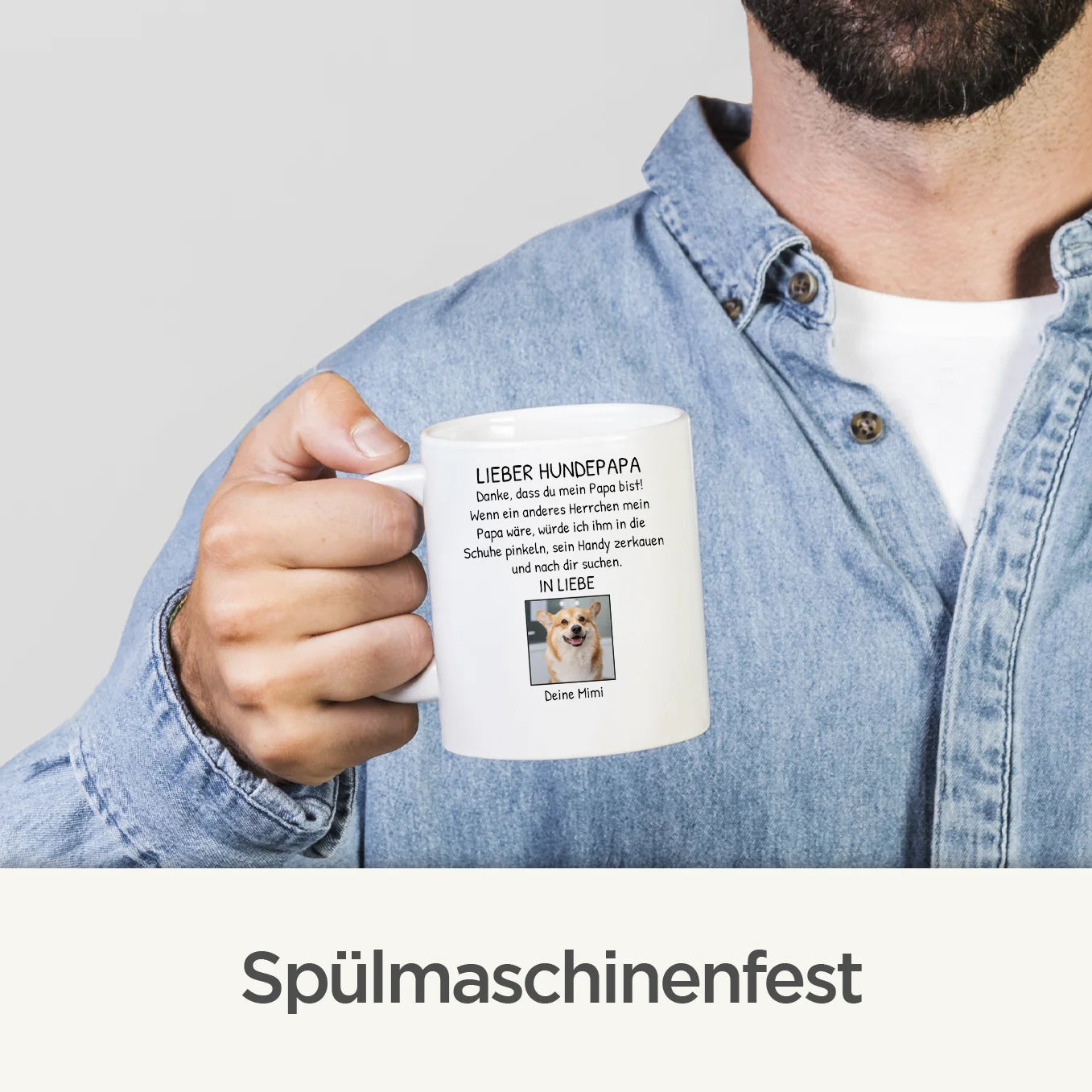 Personalisierte Tasse "Lieber Hundepapa" Hey Balu