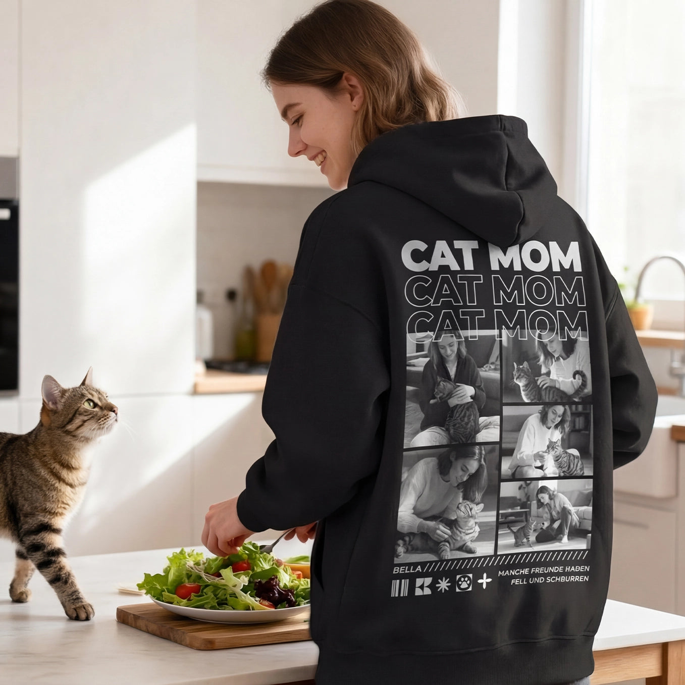 Personalisierter Hoodie "Cat Mom"