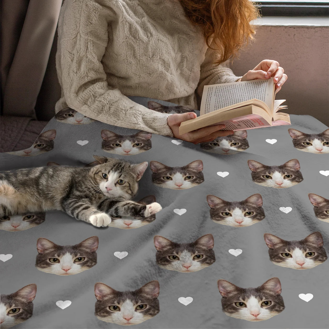 Personalisierte Decke "Katzen Foto" Hey Balu