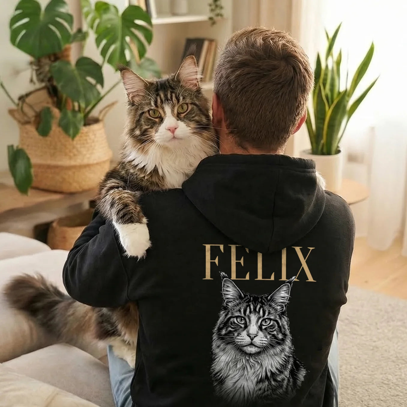 Personalisierter Hoodie "Katze Retro"
