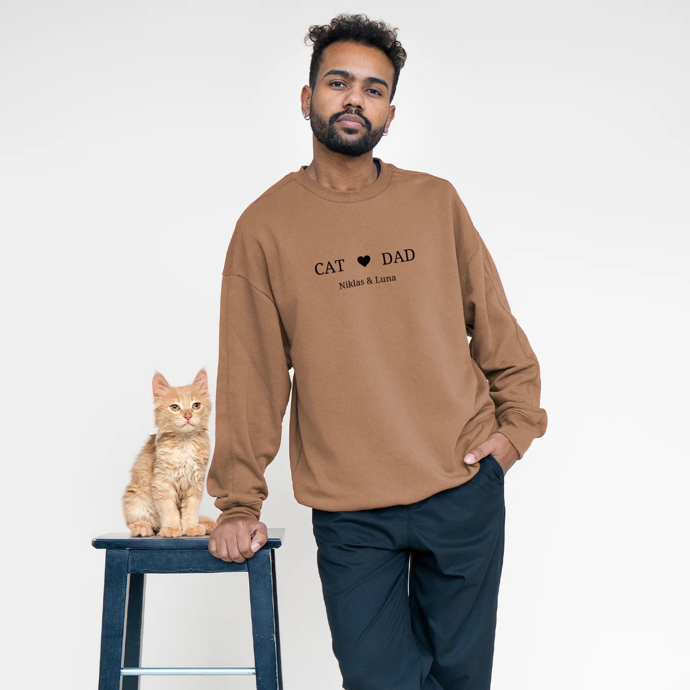 Personalisierter Sweater "Cat Dad" Hey Balu