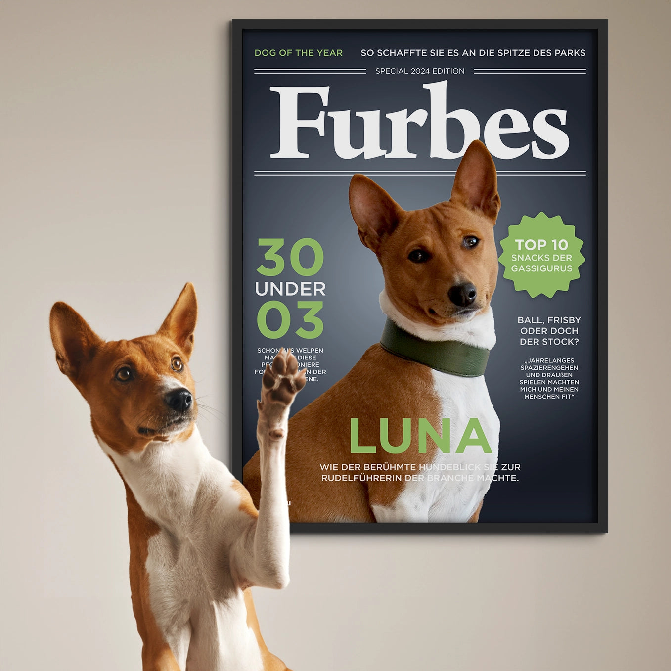 Personalisiertes Poster Hundemagazin "Furbes" Hey Balu