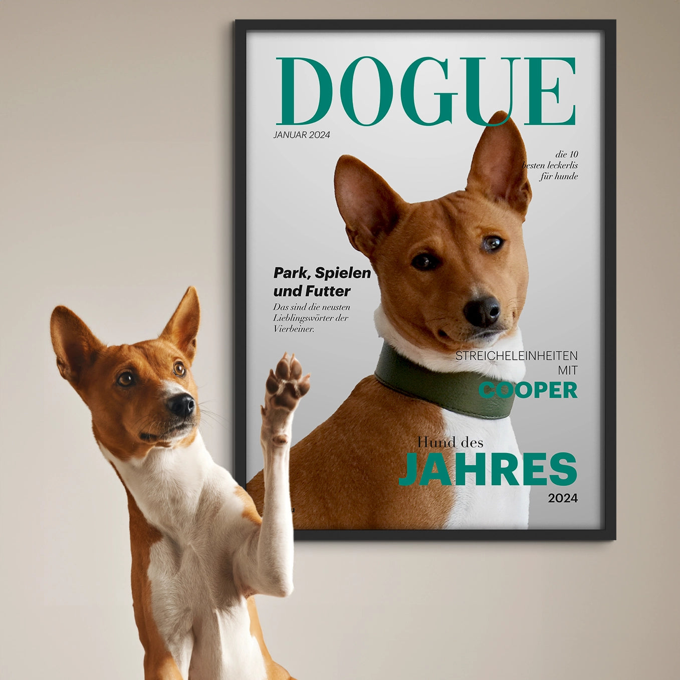 Personalisiertes Poster Hundemagazin "DOGUE" Hey Balu