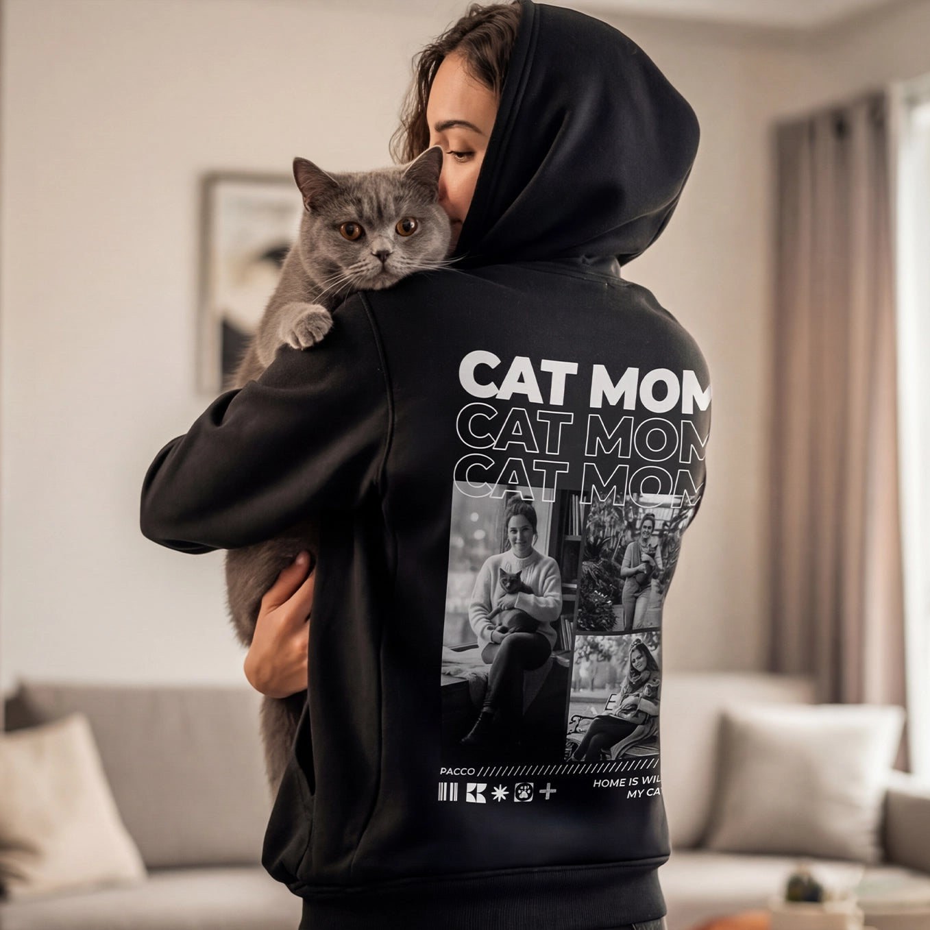 Personalisierter Hoodie "Cat Mom"