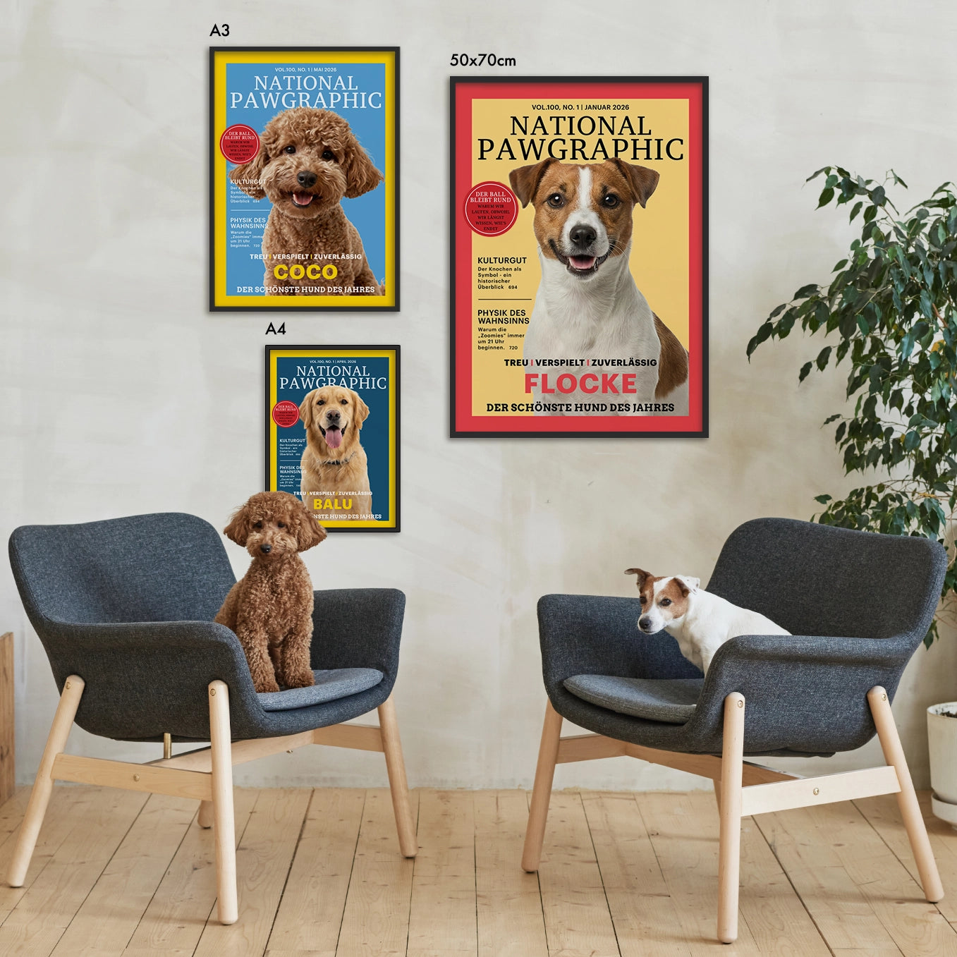 Personalisiertes Poster Hundemagazin "National Pawgraphic"
