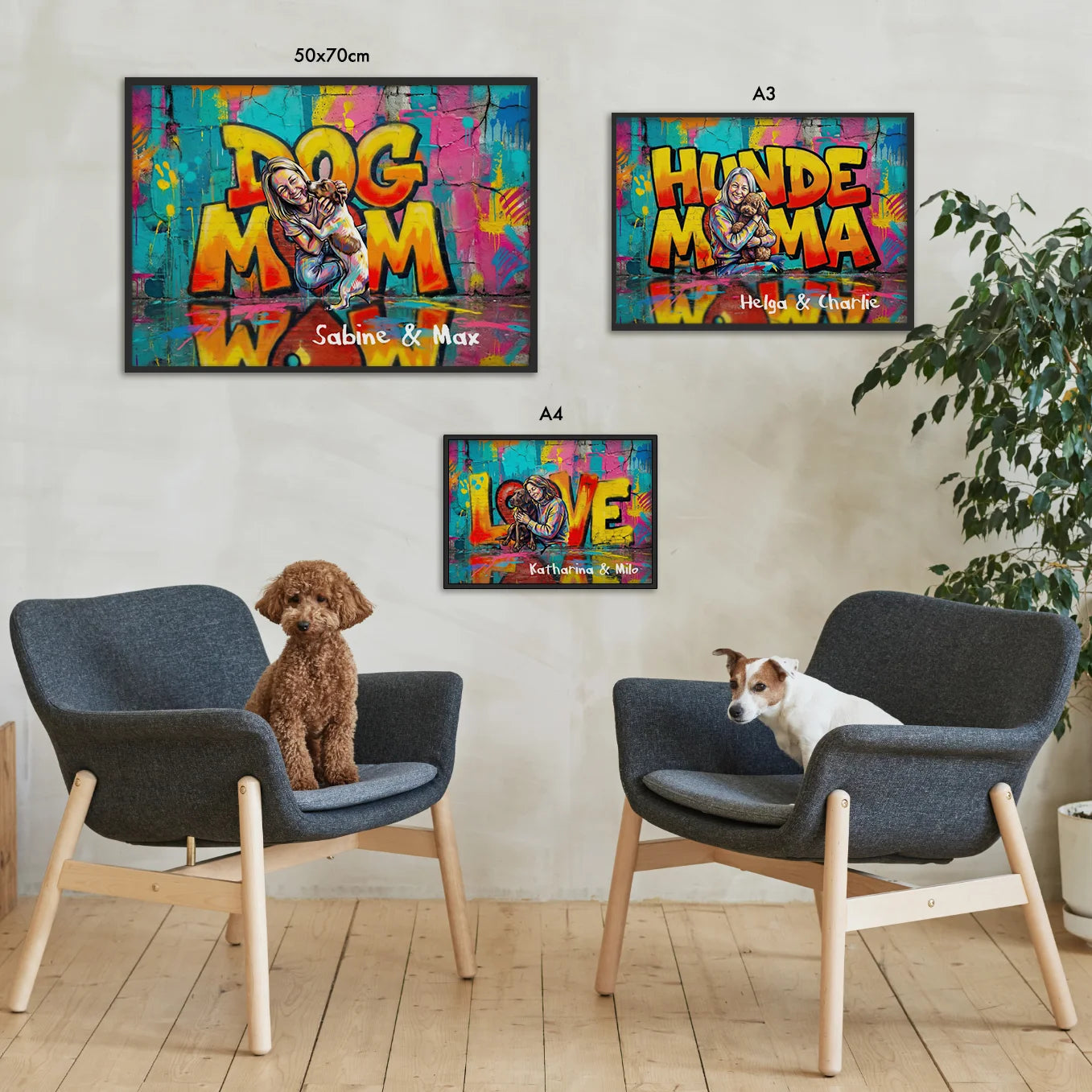 Personalisiertes Poster "Dog Mom LOVE"