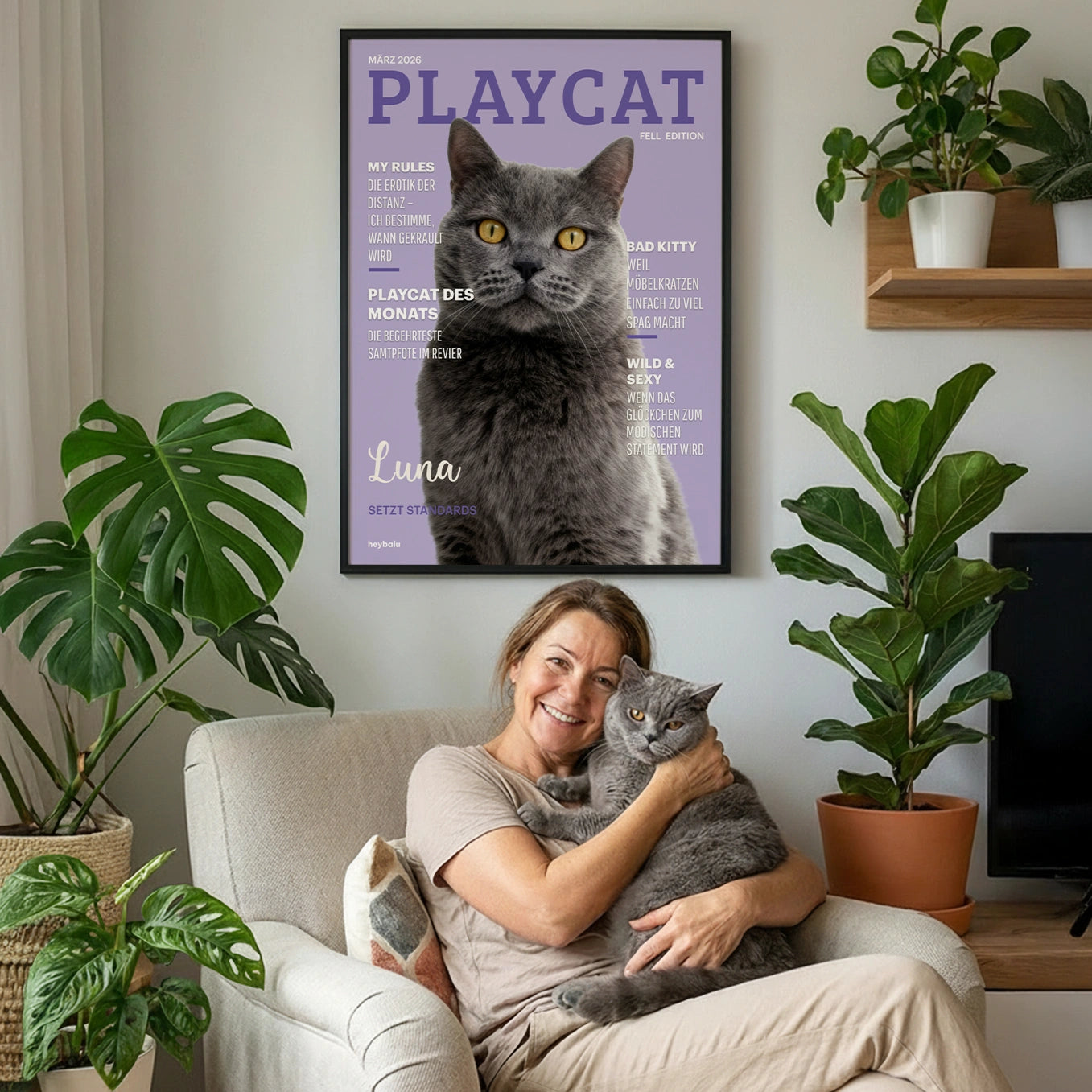 Personalisiertes Poster Katzenmagazin "Playcat"
