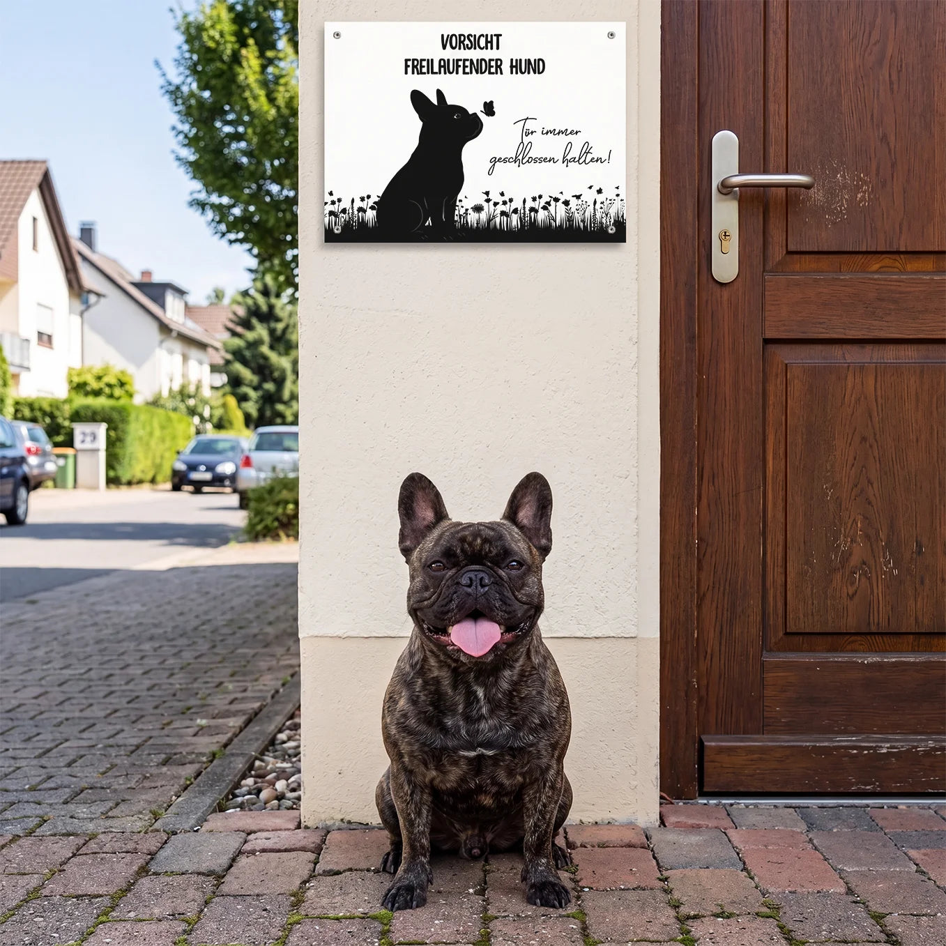 Perosnalisiertes Türschild "Freilaufender Hund"