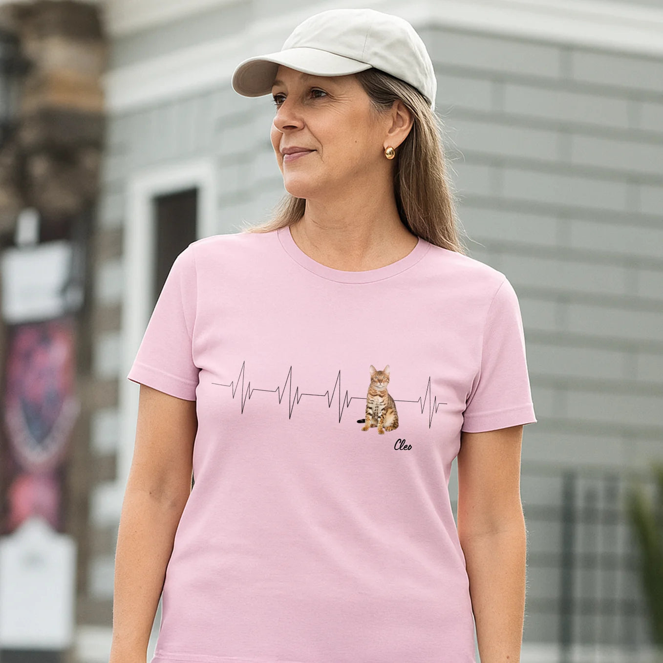 Personalisiertes T-Shirt Katze "Herzschlag" Hey Balu