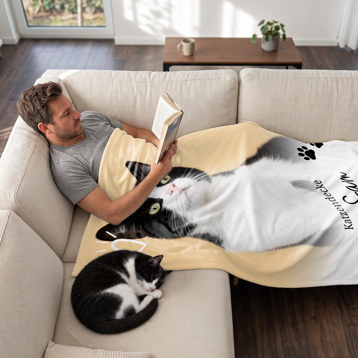 Personalisierte Kuscheldecke Katzen "Dein Foto & Text"