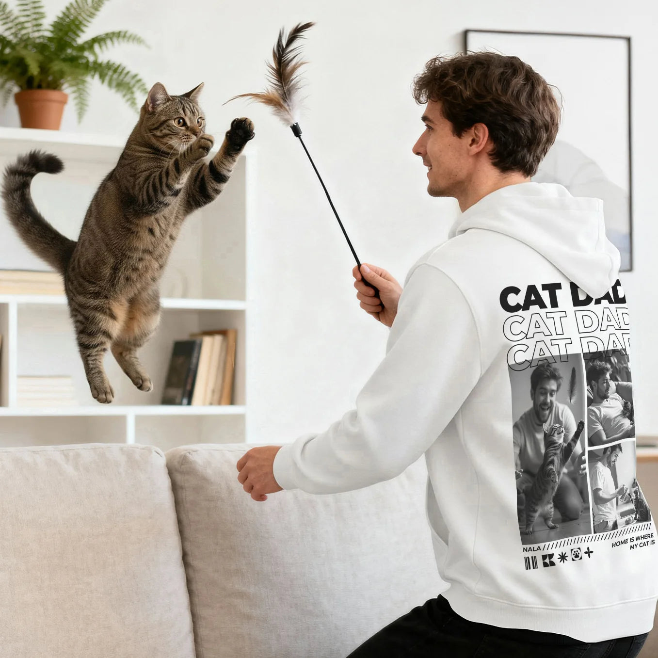 Personalisierter Hoodie "Cat Dad"