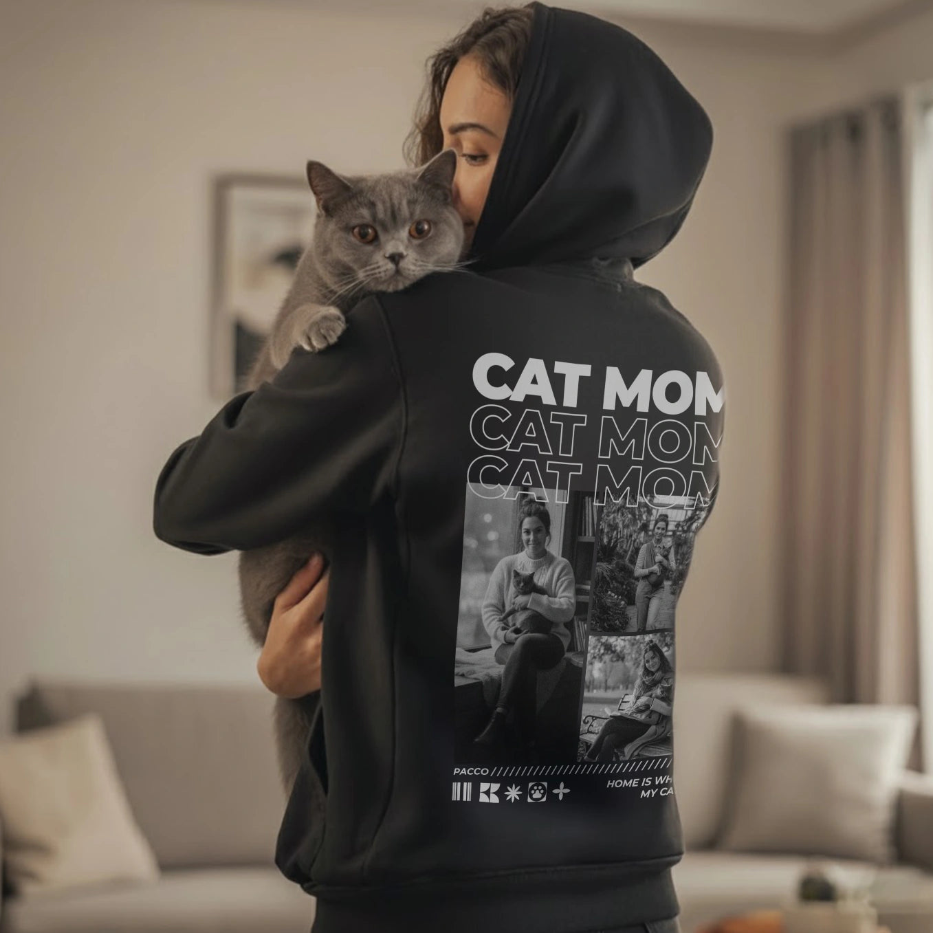 Personalisierter Hoodie "Cat Mom"