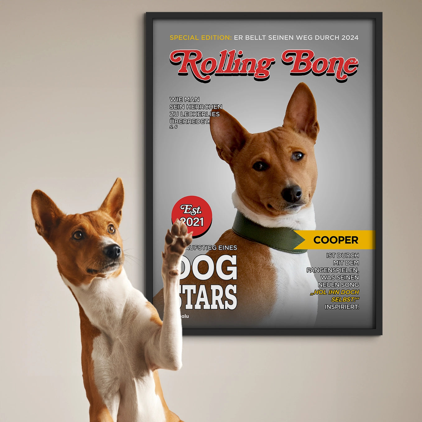 Personalisiertes Poster Hundemagazin "Rolling Bone" Hey Balu