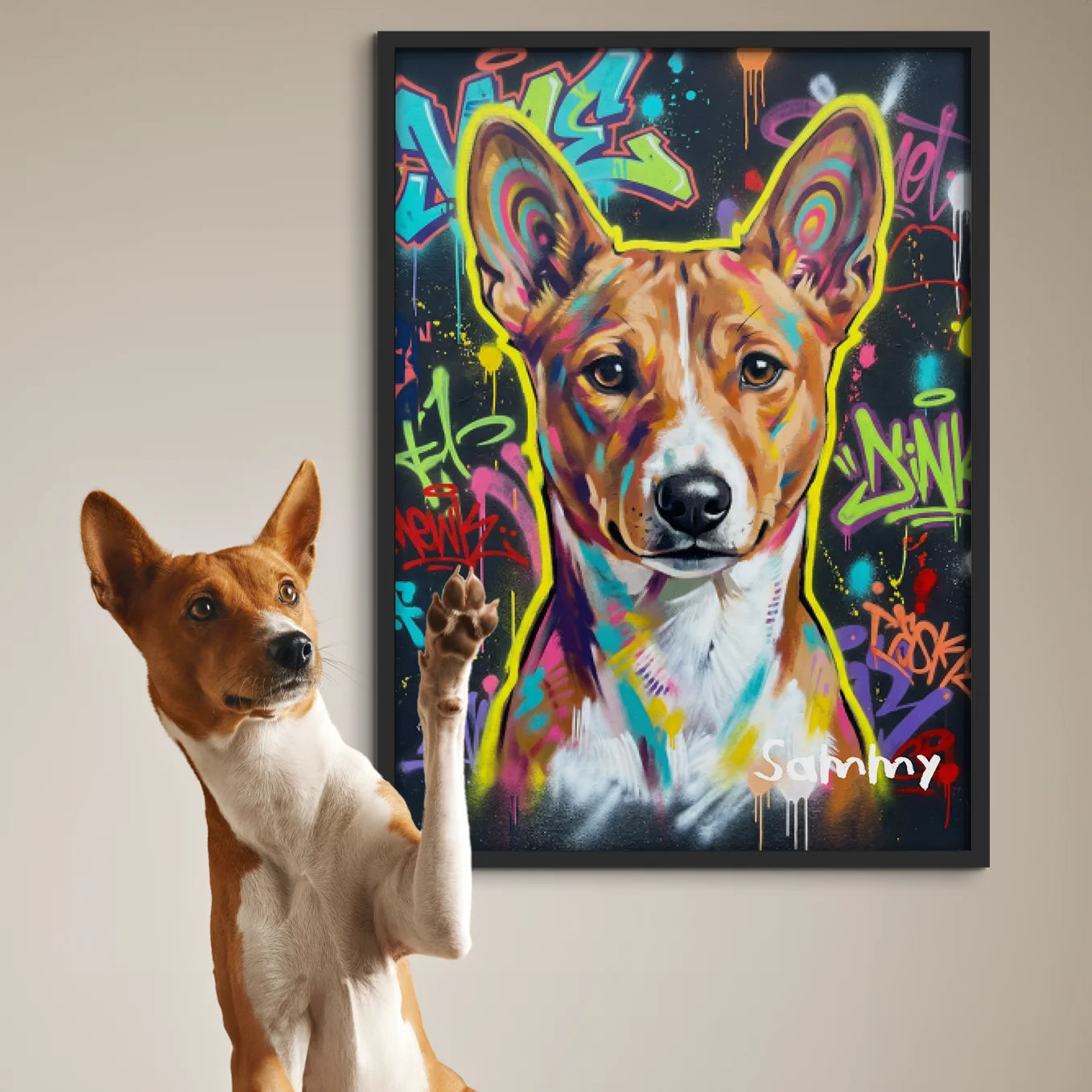 Personalisiertes Poster Hund "Graffiti"