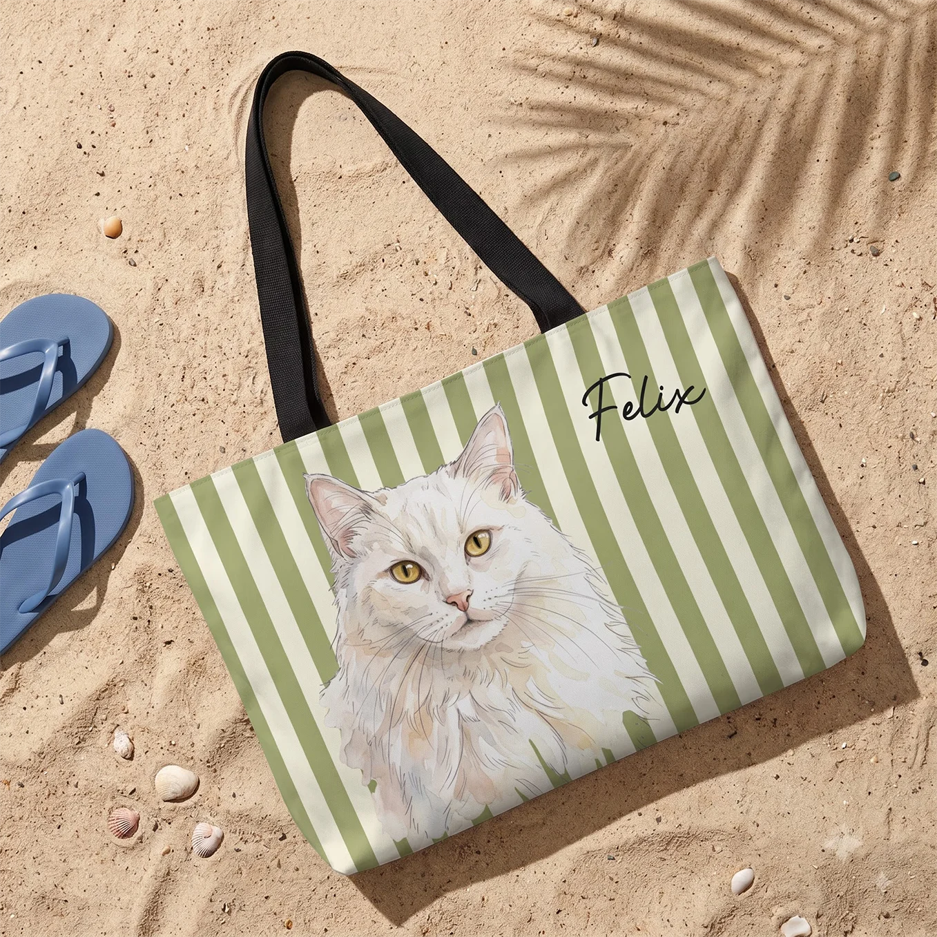 Personalisierte Strandtasche "Katze"