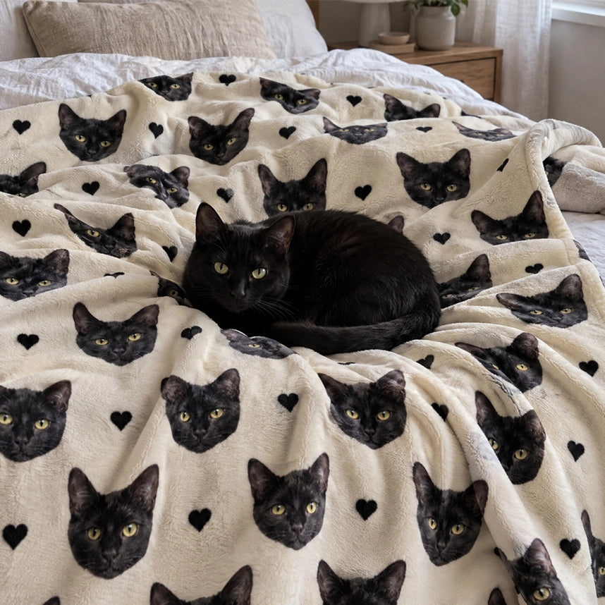Personalisierte Decke "Katzen Foto"
