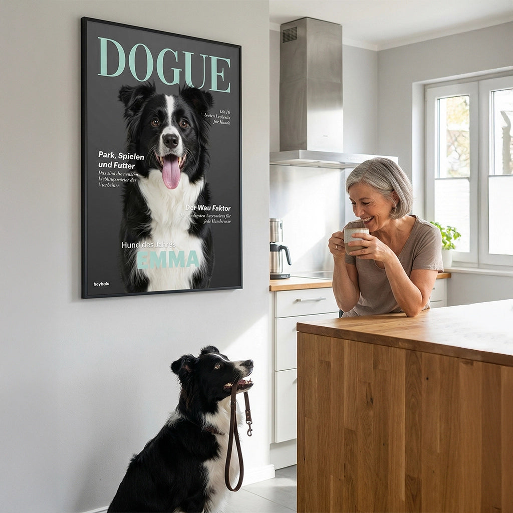 Personalisiertes Poster Hundemagazin "DOGUE"
