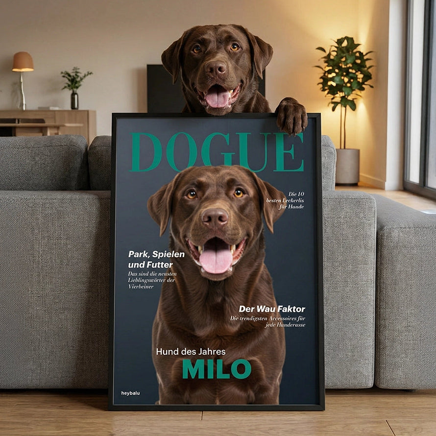 Personalisiertes Poster Hundemagazin "DOGUE"