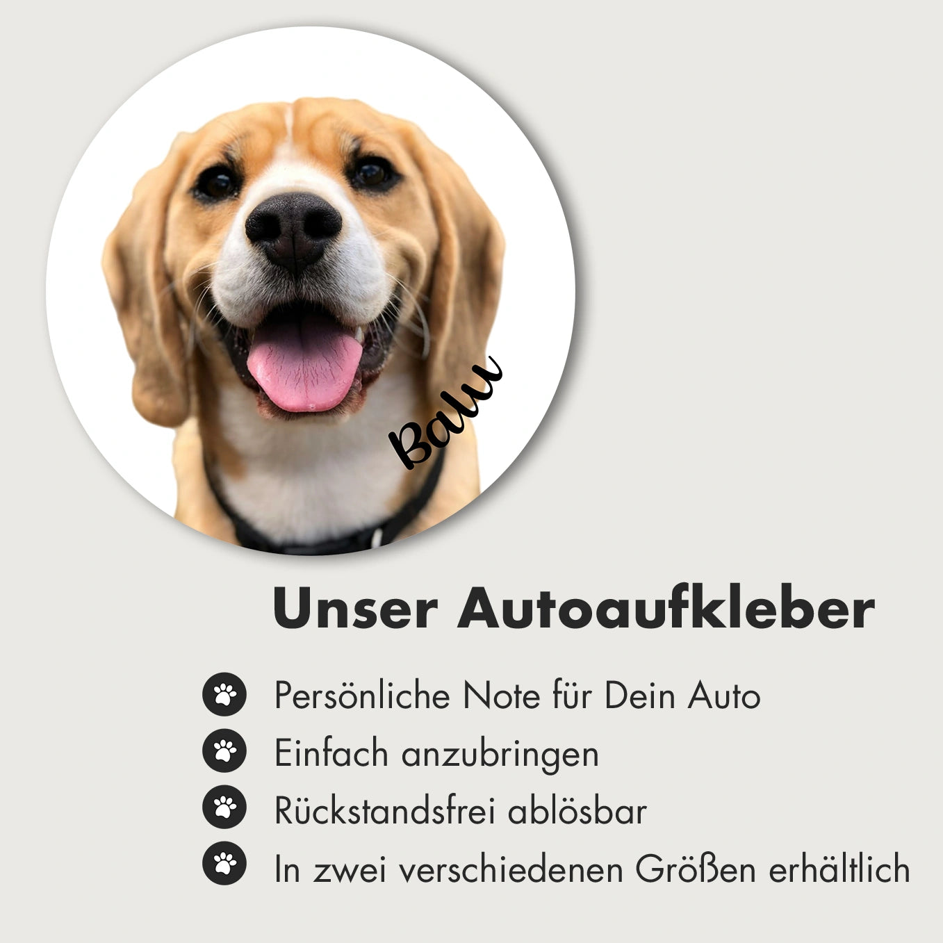 Personalisierter Autoaufkleber "Hundefoto"